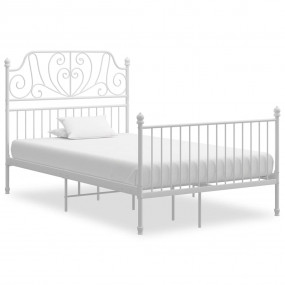 Bed Frame White Powder-coated metal Double Durable Bed ...