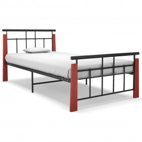 Bed Frame Black Powder-coated metal Twin Durable Bed Fr...