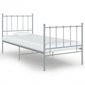 Bed Frame Grey Powder-coated metal Twin Durable Twin Be...