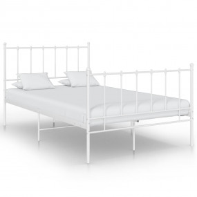 Bed Frame White Powder-coated metal 47.2x78.7 in Durabl...