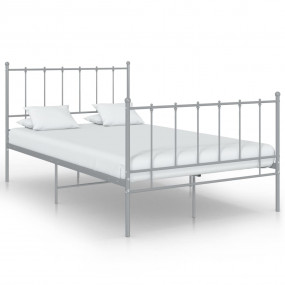 Bed Frame Grey Powder-coated metal Double Durable Bed F...