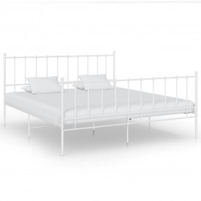 Bed Frame White Powder-coated metal Super King Durable