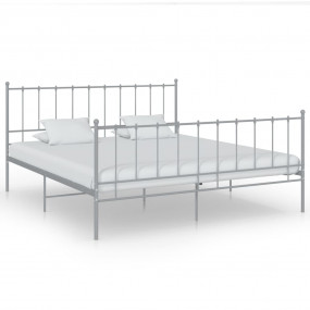 Bed Frame Gray Powder-coated metal Super King Sturdy