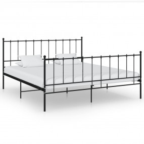 Bed Frame Black Powder-coated metal 79 x 79 in Mattress...