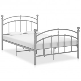Bed Frame Grey Powder-coated metal Twin Durable Bed Fra...