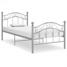 Bed Frame Gray Powder-coated metal Twin Durable Twin Be...