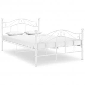 Bed Frame White Powder-coated metal Double Bed Frame