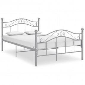Bed Frame Grey Powder-coated metal Double Bed Frame Rec...