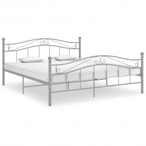 Bed Frame Gray Powder-coated metal 55 x 78.7 in Durable