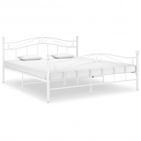 Bed Frame White Powder-coated metal Double Durable Bed ...