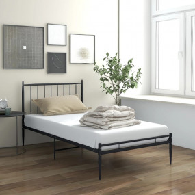Bed Frame Black Powder-coated metal Twin Durable Bed Fr...
