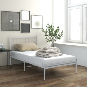 Bed Frame White Powder-coated metal Single Durable Bed ...