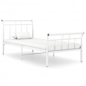 Bed Frame White Powder-coated metal Twin Durable Bed Fr...