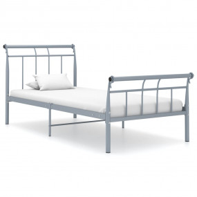 Bed Frame Grey Powder-coated metal Single Durable Bed F...