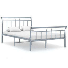 Bed Frame Gray Powder-coated metal Full Durable Bed Fra...