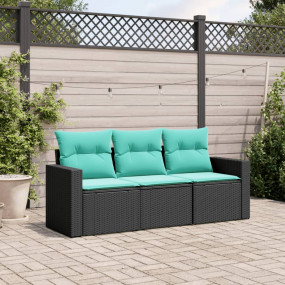 Garden Sofa Set Black, Blue