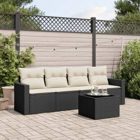 Garden Sofa Set Black, Cream White