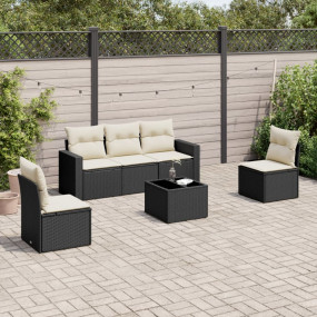 Garden Sofa Set Black, Cream White