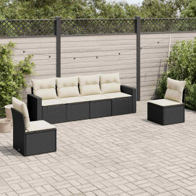 Garden Sofa Set Black, Cream White