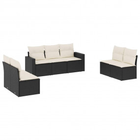 Garden Sofa Set Black PE Rattan Modular Outdoor Section...