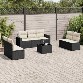 Garden Sofa Set Black and Cream white