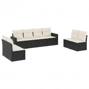 Garden Sofa Set Black and Cream