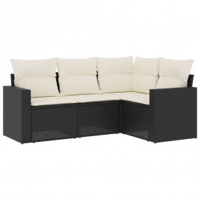Garden Sofa Set Black, Cream White