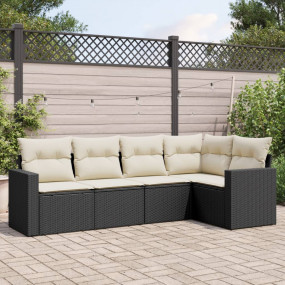Garden Sofa Set Black, Cream White