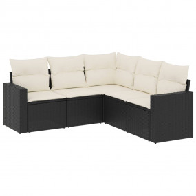 Garden Sofa Set Black Poly Rattan Large Modular Garden ...