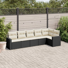 Garden Sofa Set Black, Cream white