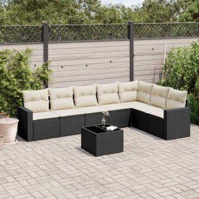 Garden Sofa Set Black, Cream