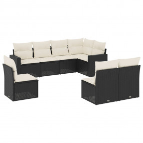 Garden Sofa Set Black, Cream White