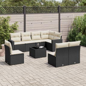 Garden Sofa Set Black, Cream White