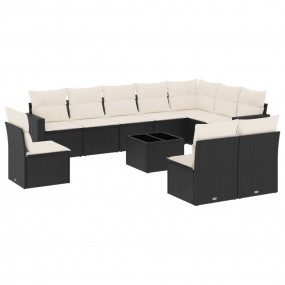Garden Sofa Set Black and Cream