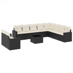 Garden Sofa Set Black, Cream White