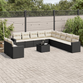 Garden Sofa Set Black, Cream White