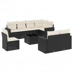 Garden Sofa Set Black and Cream