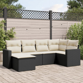 Garden Sofa Set Black, Cream White