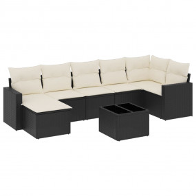 Garden Sofa Set Black, Cream White
