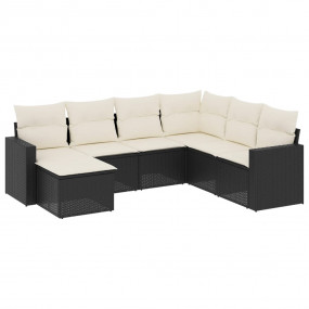 Garden Sofa Set Black PE Rattan Large Modular Garden So...