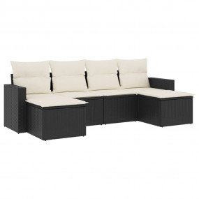 Garden Sofa Set Black and Cream