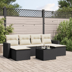 Garden Sofa Set Black, Cream White