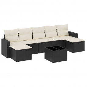 Garden Sofa Set Black and Cream
