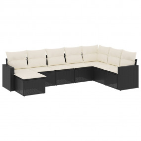 Garden Sofa Set Black Poly Rattan Large Modular Garden ...