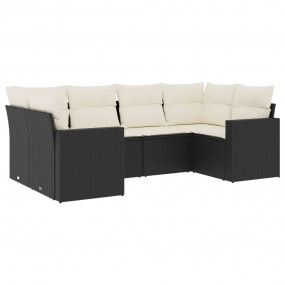 Garden Sofa Set Set of 6 Black, Cream White