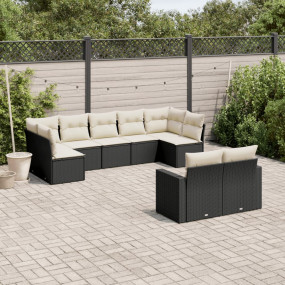 Garden Sofa Set Black, Cream White
