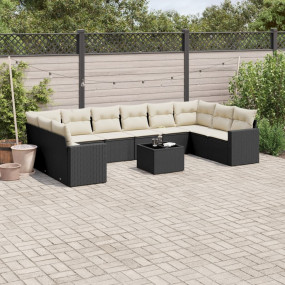 Garden Sofa Set Black, Cream White