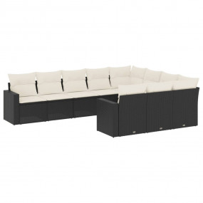 Garden Sofa Set Black and Cream