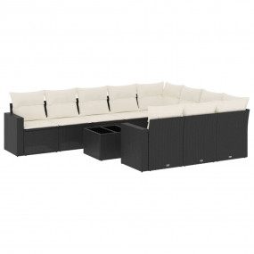 Garden Sofa Set Black, Cream White