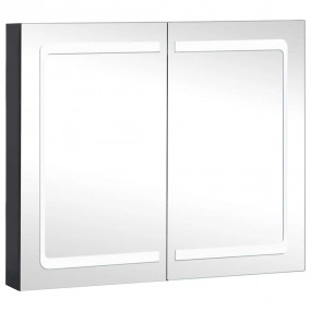 Bathroom Cabinet Anthracite MDF, Glass Medium Bathroom ...